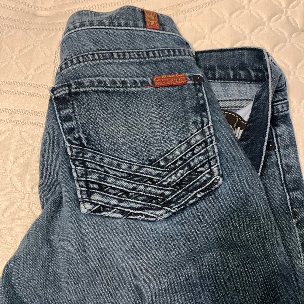 Seven 7 for all Mankind Dojo Jean Cross Pocket 27, best for 5’2 or under.